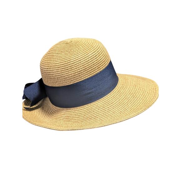 Toucan Collection New York Navy Bow Women\'s One Size Straw Sun Hat main image 6